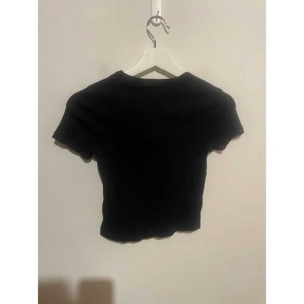 Vans Women's Black Ribbed Fitted Crop Top‎ XS - Picture 5 of 5